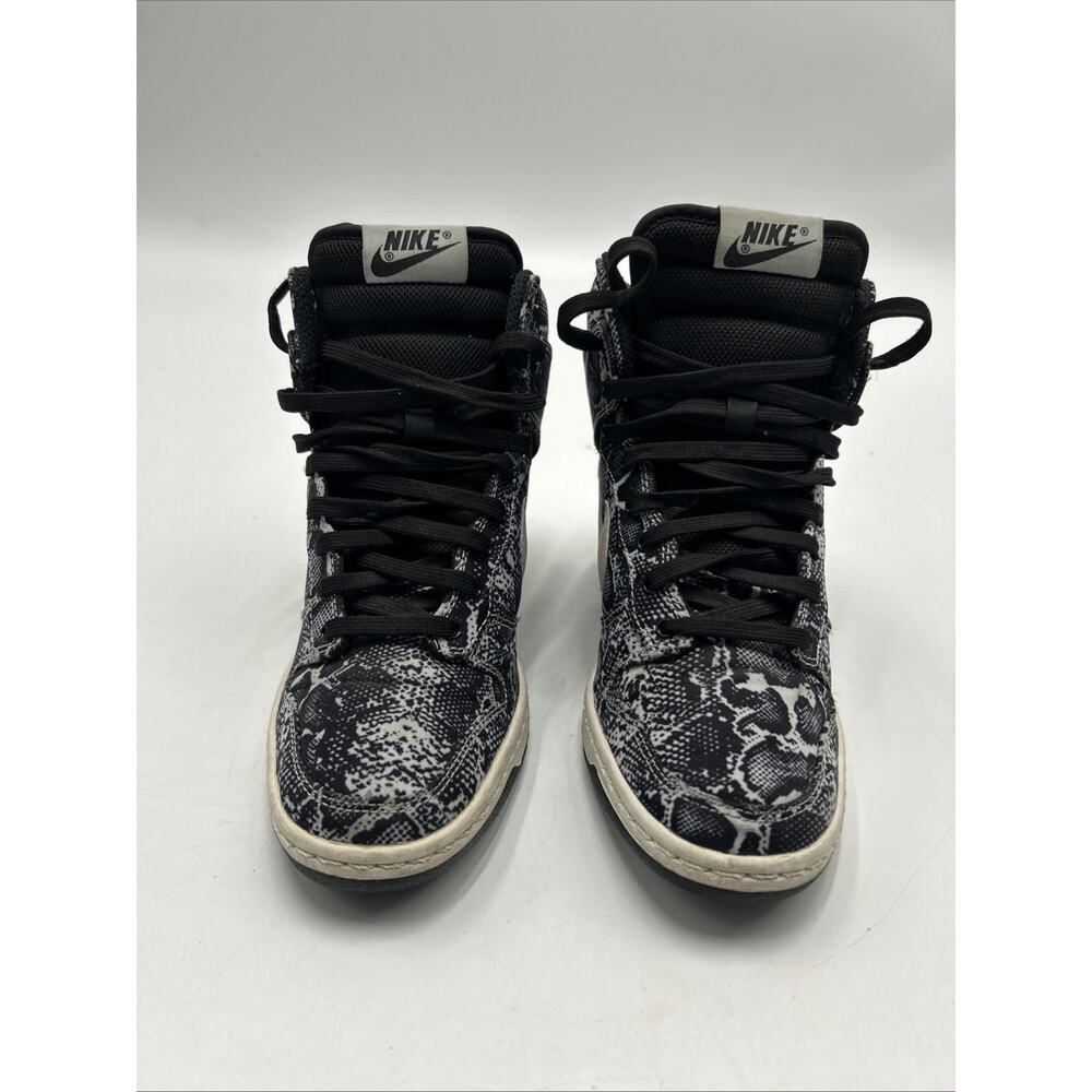 Nike Dunk Sky Hi High Print Hidden Wedge Heel Snake Skin Pure Platinum Size 6.5 View 2